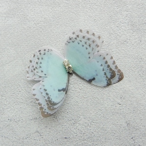 Silk blue butterflies hair clips with three-layer wings something blue hair accessories for bride image 7