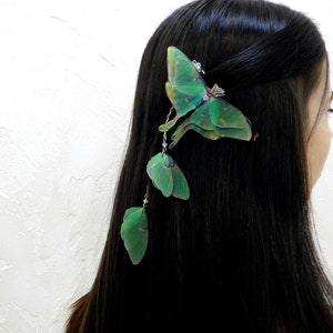 Seide Luna Motte Haarklammern und Haarnadeln Flügel Anhänger Set - Haarschmuck für Frauen und Mädchen Geschenk