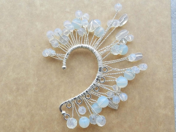 Cybche Orecchini avvolgenti con polsino di perle di cristallo vintage Orecchini con polsino dell'orecchio di cristallo d'argento Orecchini a cerchio con polsino CZ Orecchini con strass per scalatore
