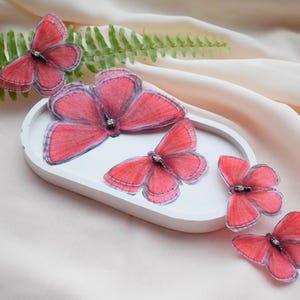 Silk butterfly layered wings hair clips or brooch - wedding head piece jewelry for bride or photoshoot