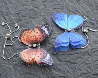 Silk butterfly adjustable bracelet