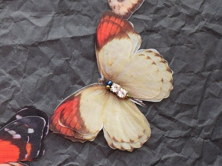 Silk Butterflies Hair Clips With Double-layer Wings Hair  display picture 1