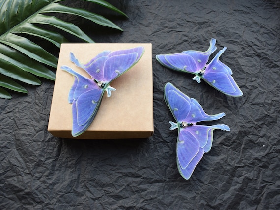 Crystal Dragonfly Hair Clip - Purple Accent-Handmade Magical Dragonfly Hairpin with Purple Austrian Crystals  main image 3