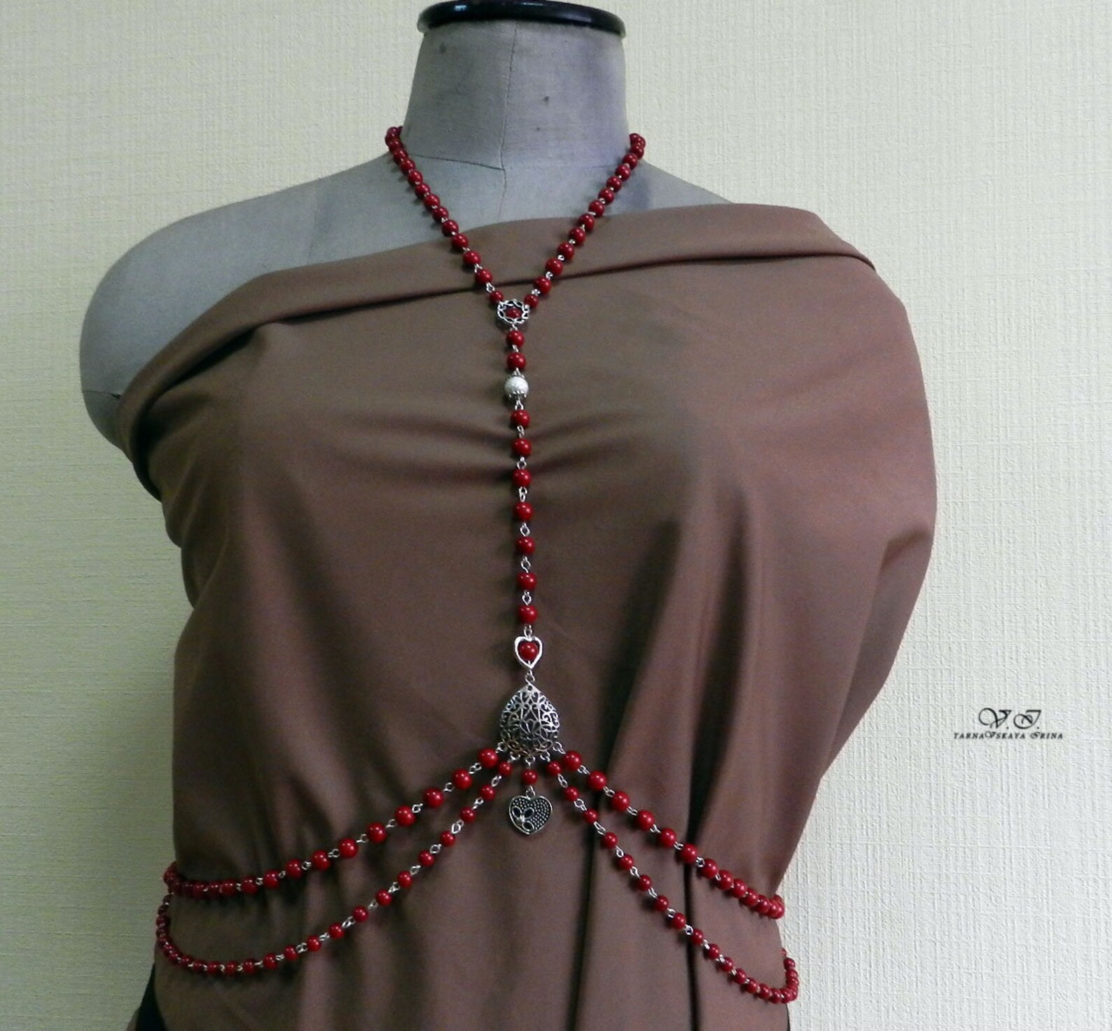 Beaded Body chain jewelry Pearls Body necklace Festival body Etsy
