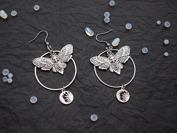 Orecchini Lunghi A Farfalla Con Nappine - Donna E Ragazza - Argento 925 Ipoallergenico - Disponibili Oro E Argento