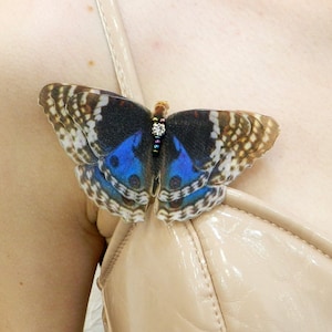 Silk butterfly lapel pins brooch or hair clips accessories for women and girl gift