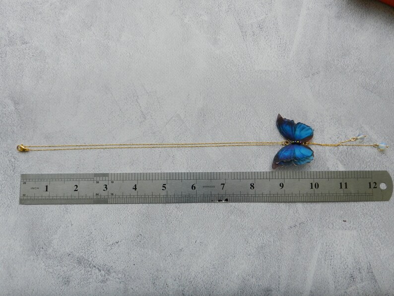Download Silk butterfly moonstone layered necklace set Blue red or ...