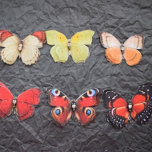 Silk butterflies hair clips with double-layer wings hair accessories for women