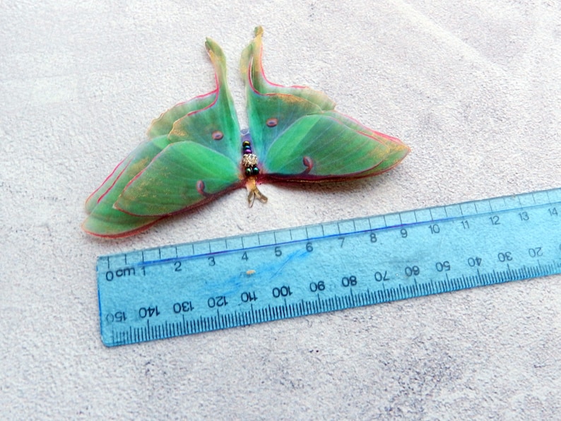 Silk luna moth hair clips with 3d double-layer wings hair accessories for women and girl gift image 4