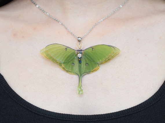 Luna Moth Choker, Luna Moth Necklace, Genuine Taupe Distressed Leather,  Crystals Chain, Cotton Butterfly, Silk Butterfly, Organza Butterfly - Etsy