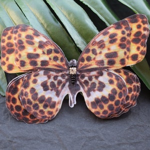 Leopard Schmetterling Seide Haarspangen Flügel - Abschlussball Haarschmuck Frauen und Mädchen Geschenk