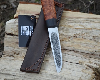 Left-handed yakutian knife, forged knife, handmade knife, for left-handers