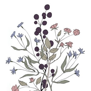 Botanical Spring Flower Bouquet Modern Minimal Drawing Of Etsy Find & download free graphic resources for minimalist drawing. botanical spring flower bouquet modern