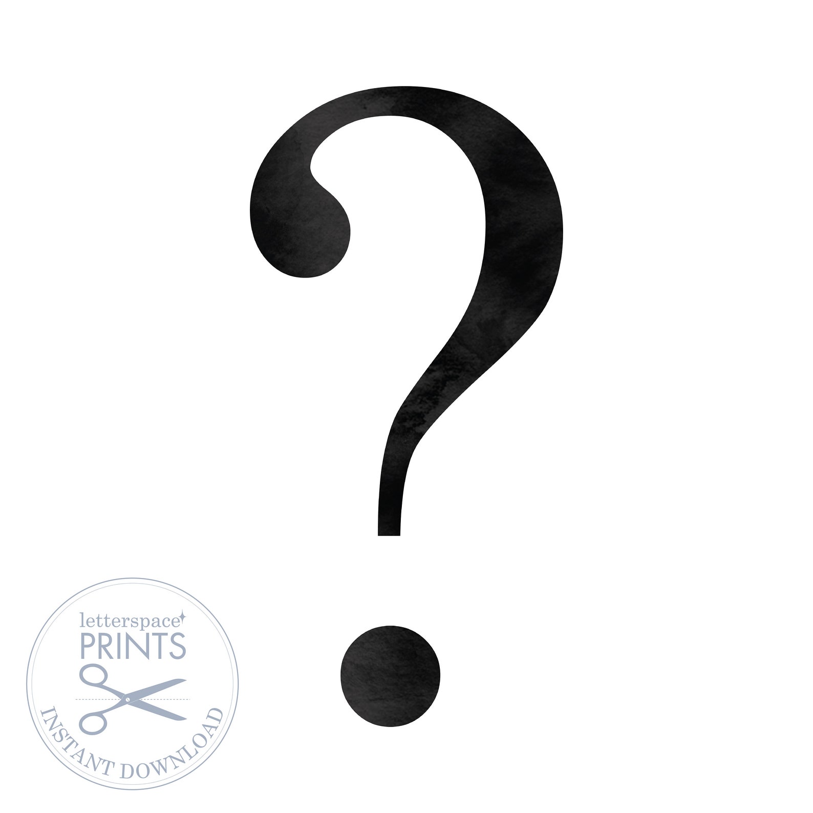 Question Mark PRINTABLE Art Home Decor Modern Art Typograpy - Etsy