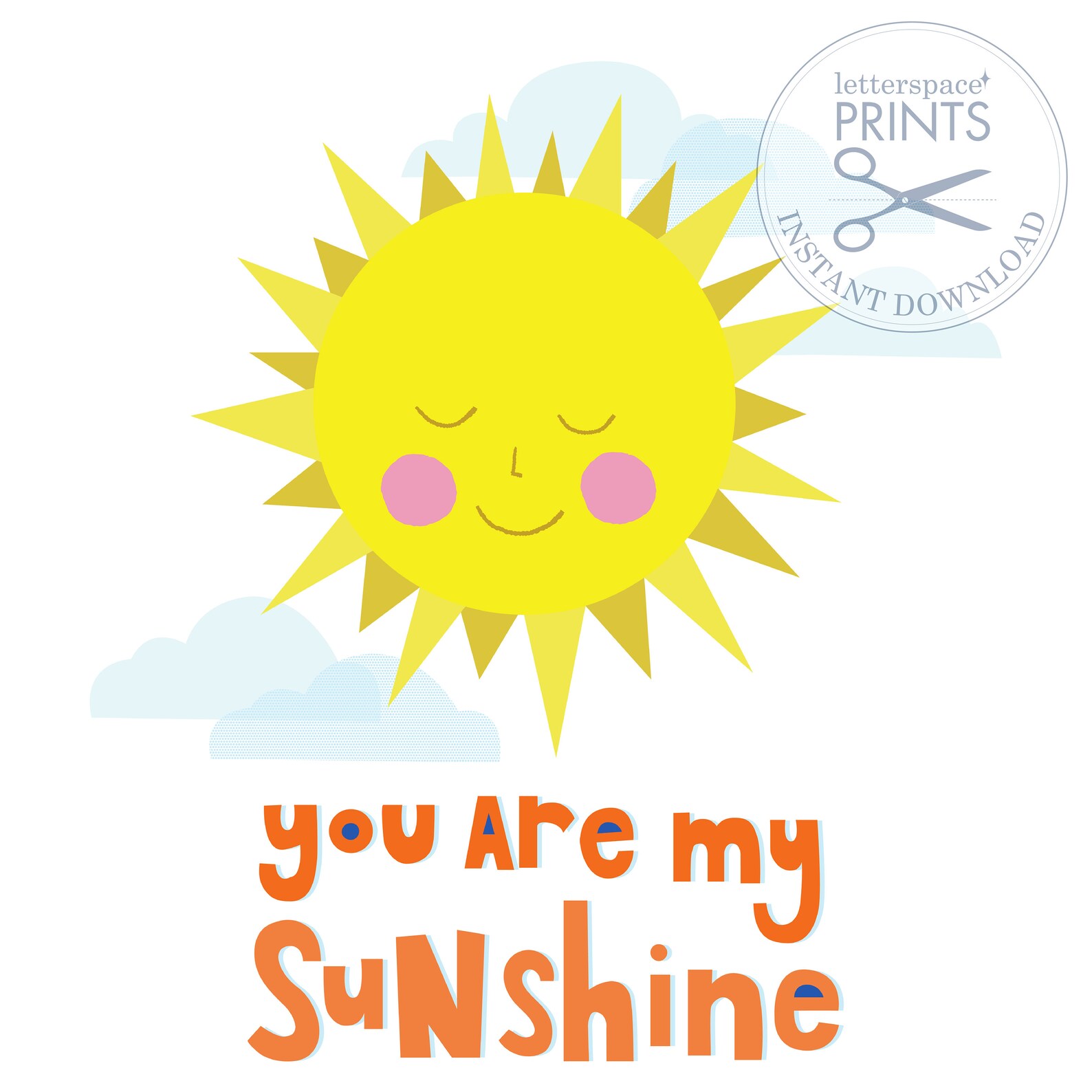 You Are My Sunshine Art Print Kids Room PRINTABLE ART Etsy