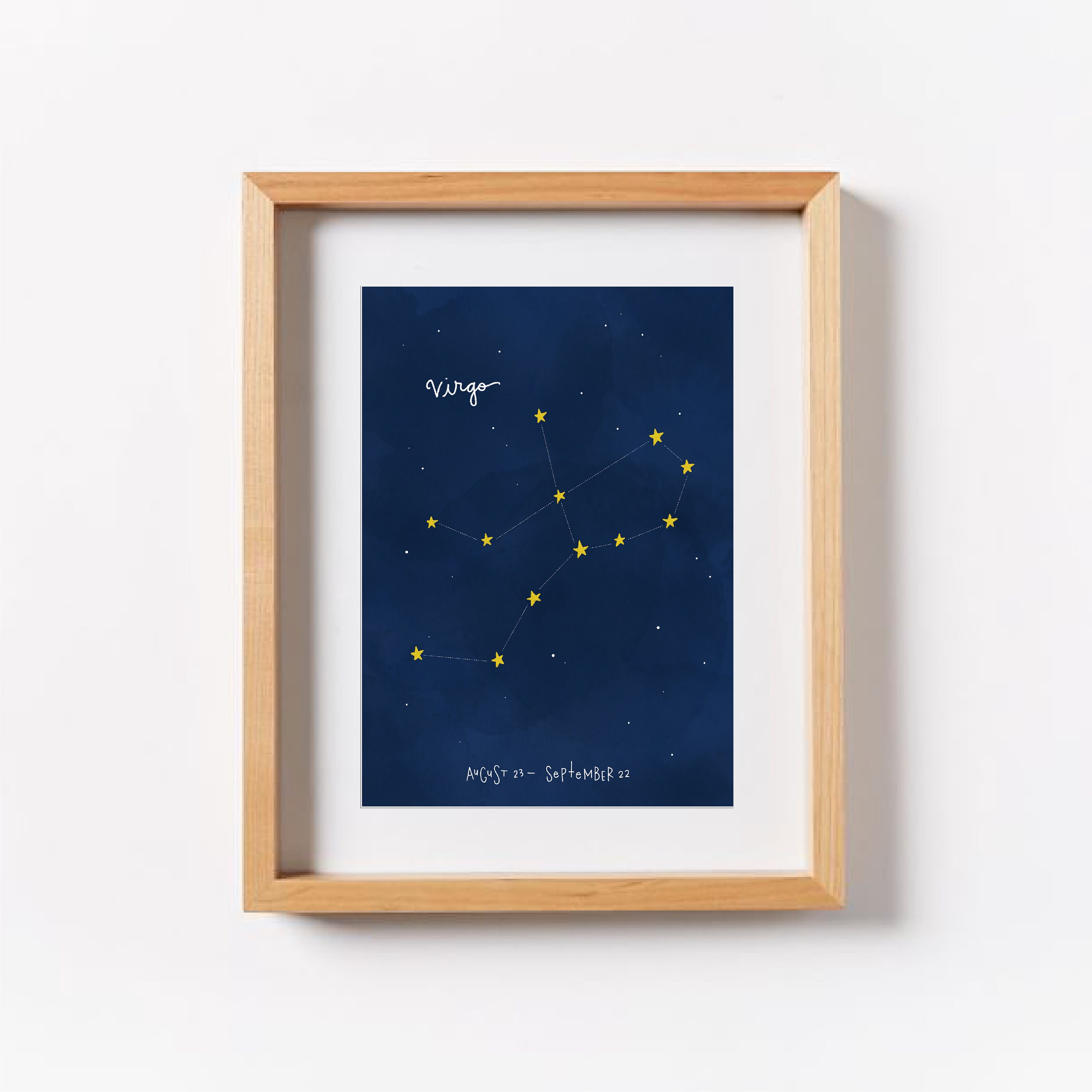 Virgo Star Sign 8.5x11 Virgo Floral Printable Wall Art Zodiac Poster 5x7 8x10 Astrology Gifts for Virgo 11x14