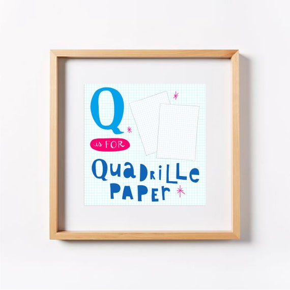 q is for quadrille graph paper printable art abcs of handmade wall art printable art abc art letterspace prints maker art wall decor printable graphic paper