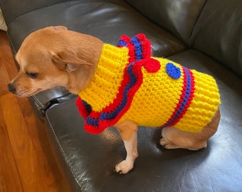Clown Dog Sweater / Halloween Costume Available in 4 Sizes