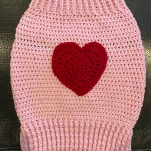 Heart / Valentine’s Day Dog Sweater Available in 4 Sizes / Customizable Colors