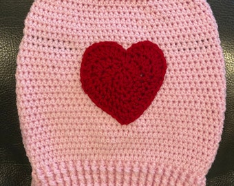 Heart / Valentine’s Day Dog Sweater Available in 4 Sizes / Customizable Colors