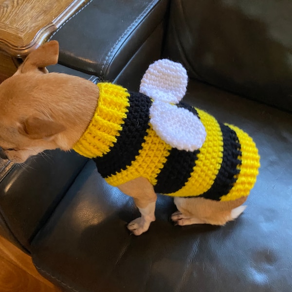 Bumblebee Dog Sweater / Halloween Costume Available in 4 Sizes