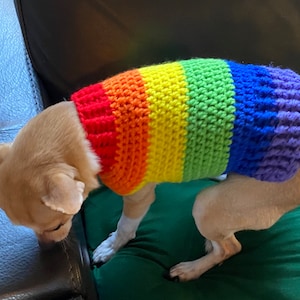 Rainbow Dog Sweater Available in 4 Sizes - Etsy