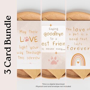 Pet Sympathy Card Set | Pack of 3 | Thoughtful Condolence Cards
