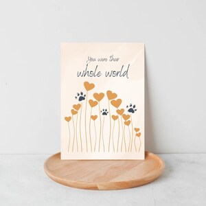 Tarjeta de condolencias por la pérdida de una mascota / Todo el mundo / Descarga instantánea