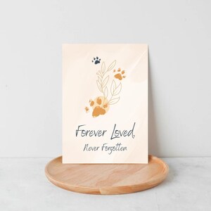 Tarjeta de condolencias por la pérdida de una mascota / Amado por siempre / Descarga instantánea