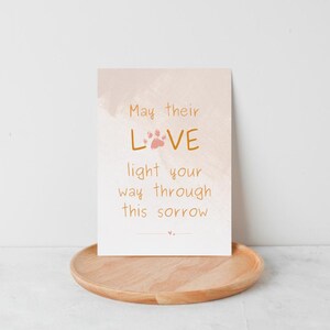 Sympathy Card for Pet Loss | Love Lights the Path | Instant Download