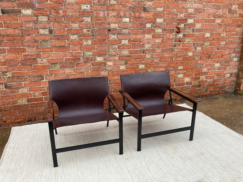 Leather Sling Chair Etsy