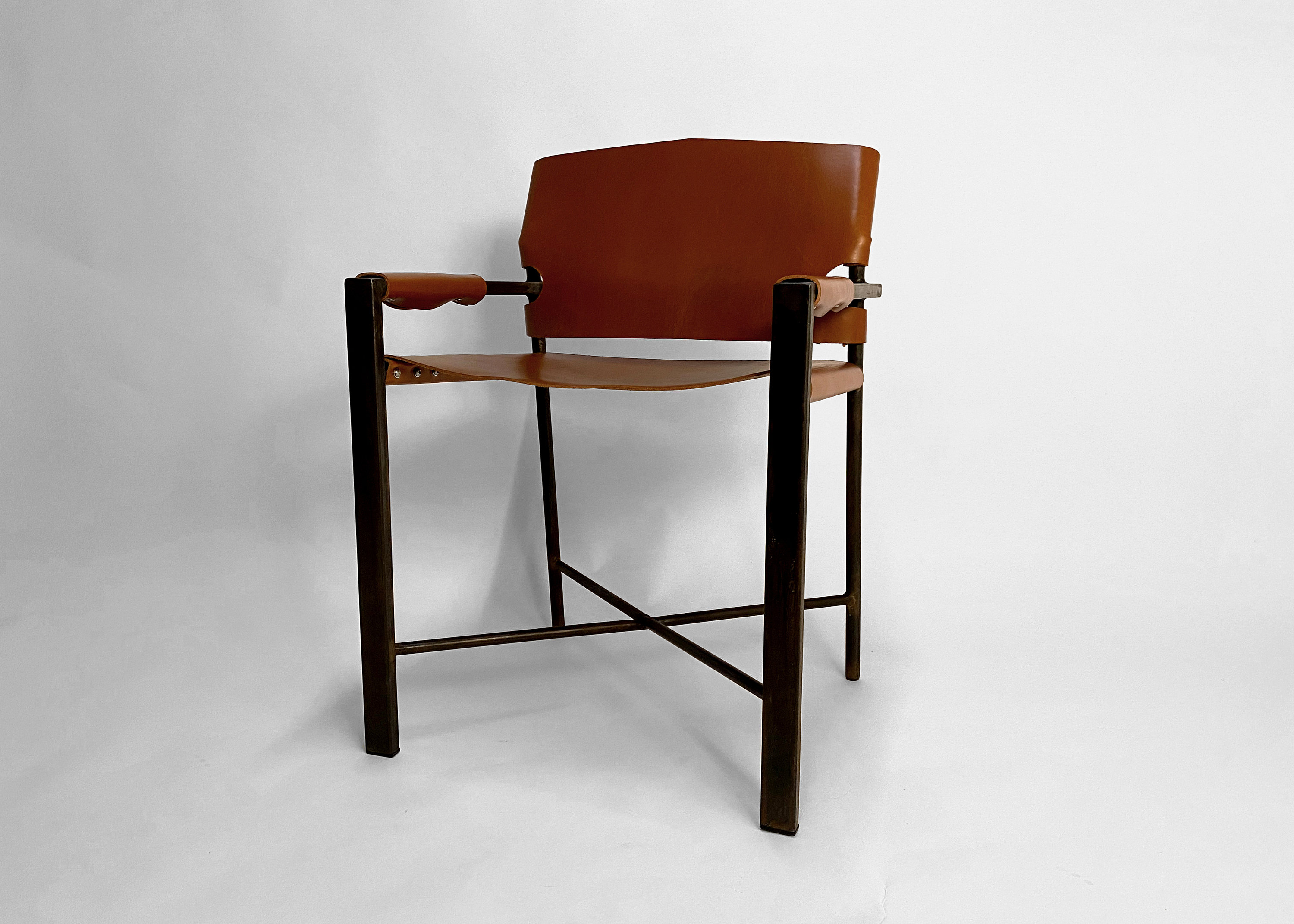 Leather sling dining chair/ bar stool Etsy