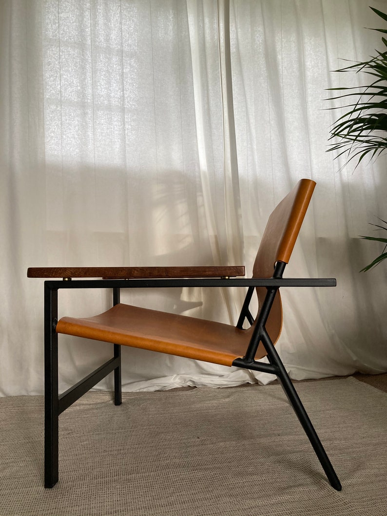 Leather Sling Chair Etsy