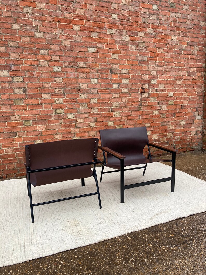 Leather Sling Chair Etsy