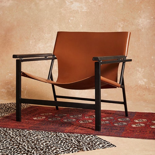 Leather Sling Chair Etsy