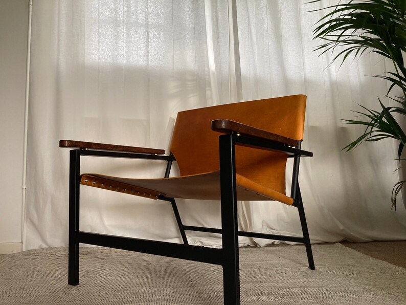 Leather Sling Chair Etsy