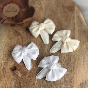 2 Stück Perlen-Haarschleifen Clips Weiß – 8,9 Cm, Elegante Haaraccessoires Für Mädchen & Frauen