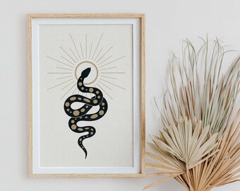 Snake Art Print Etsy