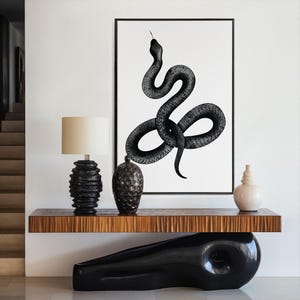 Printable Wall Art, Living Room Snake Wall Art Print, Boho Art Print, Boho Wall Decor, Modern Boho Wall Art, Instant Download Art, Snake Art