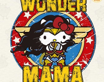 Mama Wonder Png, coeur maman Png, cadeau pour maman, fête des mères png, conception de chemise maman rétro, téléchargement numérique