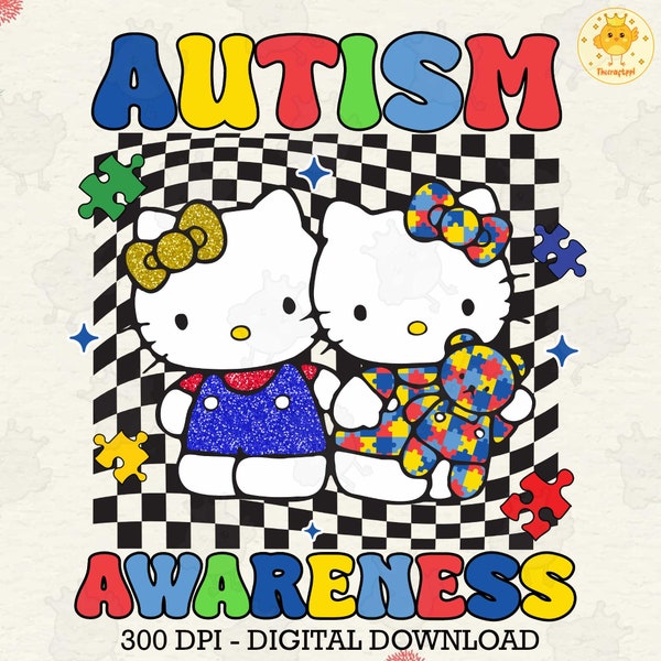 Cute Cat Autism Png, Autism Saying Png, Happy Autism Day Png, Autism Awareness Png, Awareness Png, Be Kind Png, Puzzle Png, Digital Download