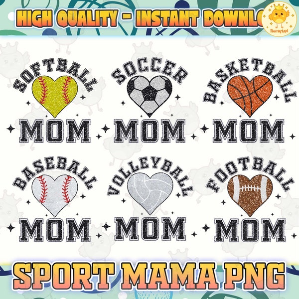 Custom Sport Mama Png Bundle, Retro Mom Baseball Png, Baseball Mom Png, Baseball Season Png, Digital Download