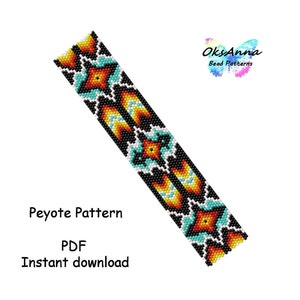 Peyote bracelet pattern Peyote pattern Peyote stitch bracelet Beadweaving pattern Miyuki pattern Beading tutorial Beadwork jewelry design