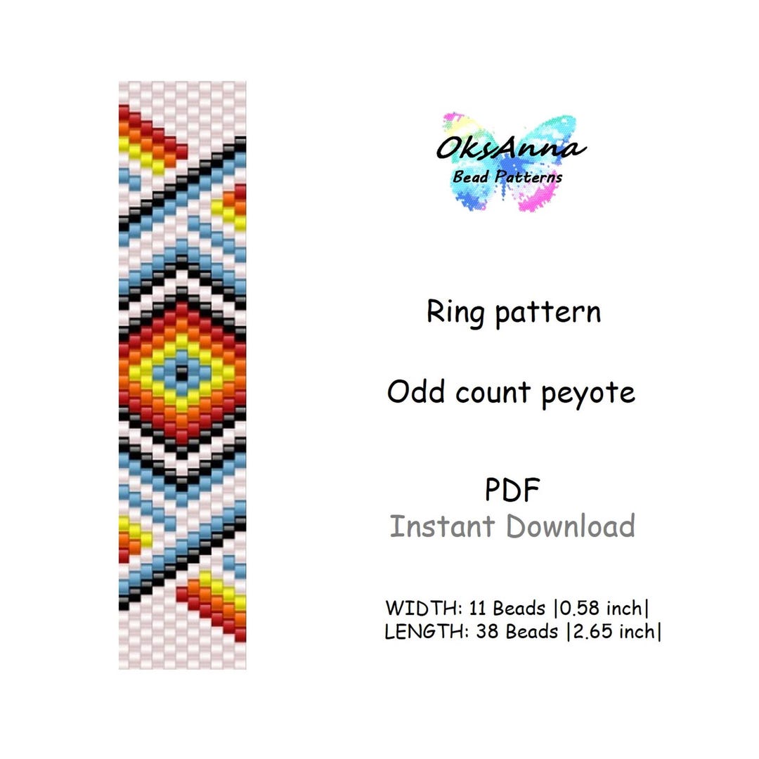 Odd Count Peyote Ring Pattern Seed Bead Ring Tutorial Peyote