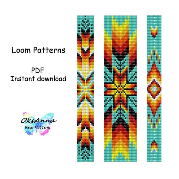 Loom bracelet pattern Miyuki pattern Loom pattern Beading pattern Beaded bracelet Loom stitch pattern Beadwork pattern Jewelry making