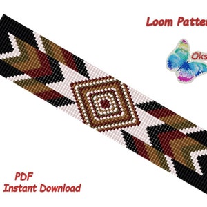 Bracelet loom pattern Beading pattern Loom Beaded pattern Miyuki pattern Beadweaving pattern Loom PDF pattern Beadwork