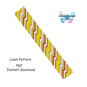 Beading bracelet pattern Loom bracelet Seed bead pattern Miyuki bracelet diy Beading tutorial Geometric bracelet design Square stitch