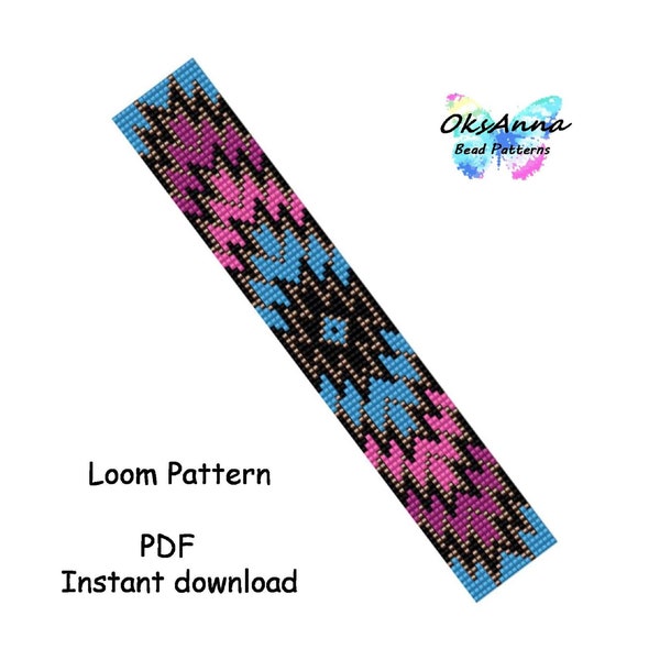 Loom bracelet pattern Bead loom pattern Beading pattern Miyuki pattern Beading bracelet Seed bead pattern Loom stitch Beadwork jewelry