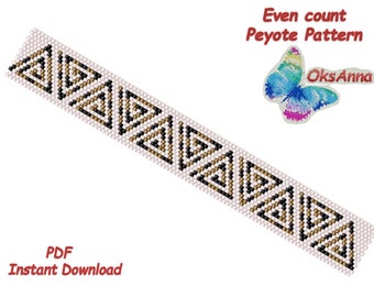 Beaded bracelet pattern Even count peyote pattern Beaded pattern Geometric pattern Beading pattern Miyuki pattern Beadwork bracelet