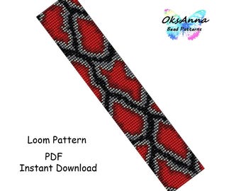 Snake Loom Bracelet Pattern, Miyuki Beadwork Tutorial (PDF Pattern)